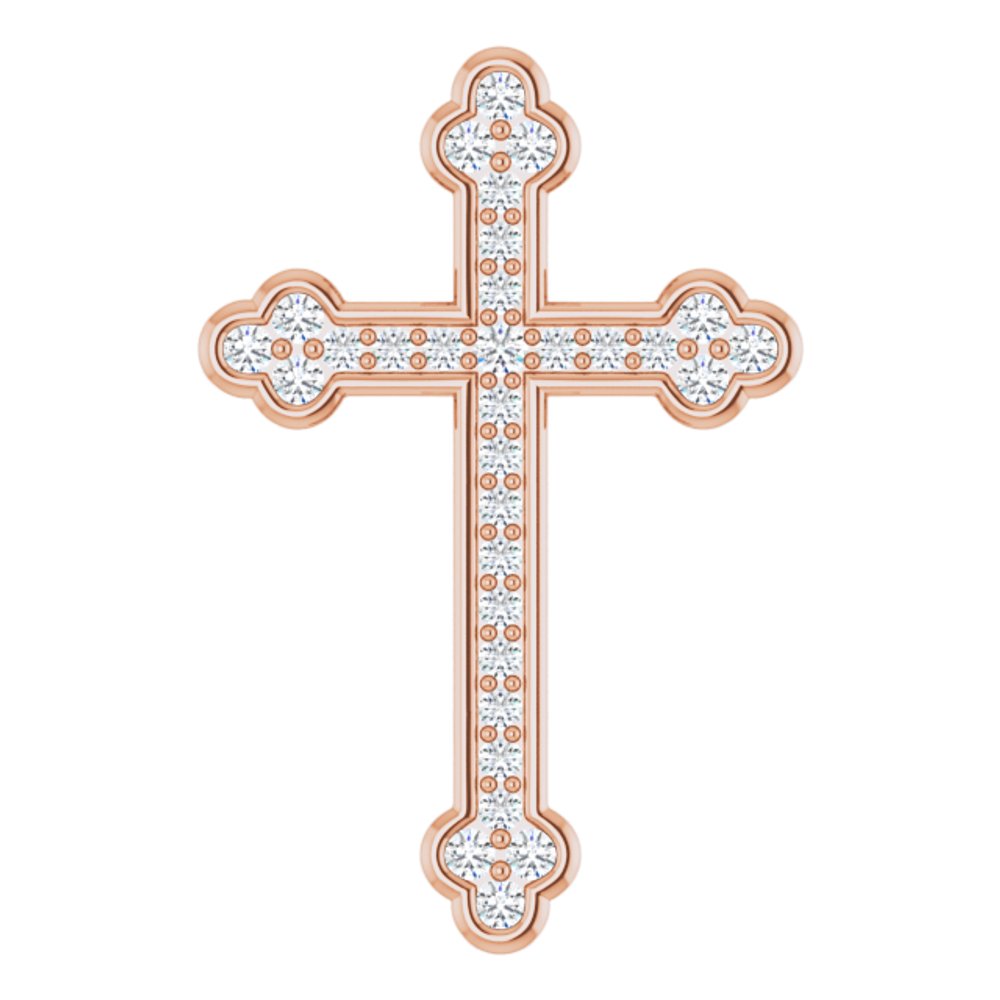 14K Rose Gold 1/4 CTW Natural Diamond Cross Pendant