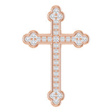 14K Rose Gold 1/4 CTW Natural Diamond Cross Pendant