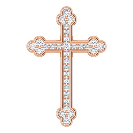 14K Rose Gold 1/4 CTW Natural Diamond Cross Pendant
