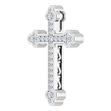 14K White 1/4 CTW Natural Diamond Cross Pendant