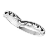 14K White Contour Band