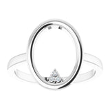 14K White .01 CTW Natural Diamond Open Circle Cluster Ring