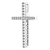 14K White Gold 1/4 CTW Natural Diamond Cross Pendant