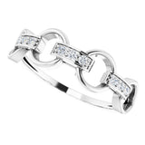 14K White 1/10 CTW Natural Diamond Link Ring