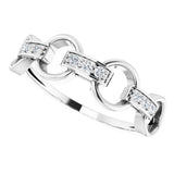 14K White Gold 1/10 CTW Natural Diamond Link Ring
