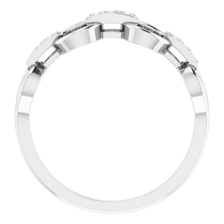 14K White Gold 1/10 CTW Natural Diamond Link Ring