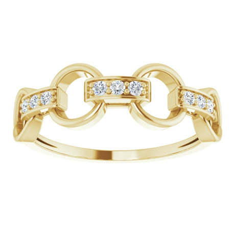 14K Yellow 1/10 CTW Natural Diamond Link Ring