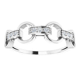 14K White 1/10 CTW Natural Diamond Link Ring