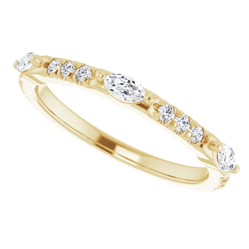 14K Yellow 3/8 CTW Natural Diamond Anniversary Band