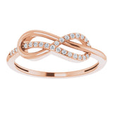 14K Rose 1/10 CTW Natural Diamond Infinity-Inspired Ring