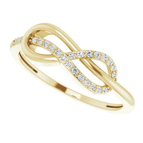 14K Yellow Gold 1/10 CTW Natural Diamond Infinity-Inspired Ring