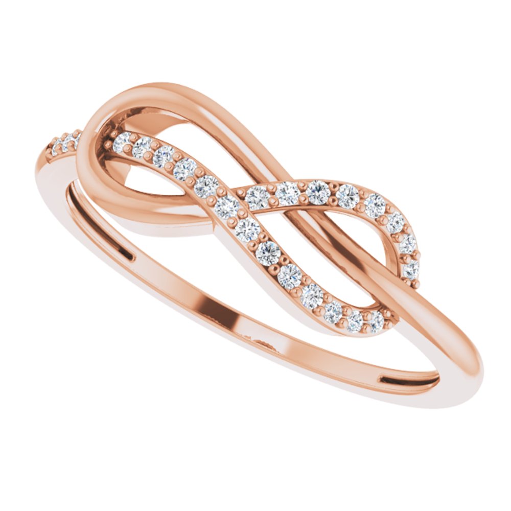 14K Rose Gold 1/10 CTW Natural Diamond Infinity-Inspired Ring