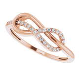 14K Rose Gold 1/10 CTW Natural Diamond Infinity-Inspired Ring