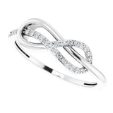 14K White Gold 1/10 CTW Natural Diamond Infinity-Inspired Ring