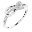 14K White 1/10 CTW Natural Diamond Infinity-Inspired Ring