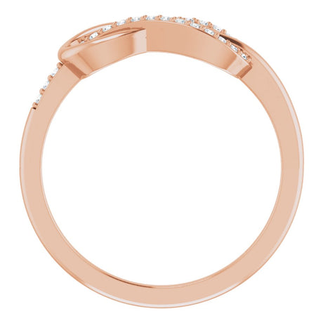 14K Rose Gold 1/10 CTW Natural Diamond Infinity-Inspired Ring