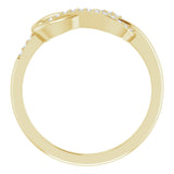 14K Yellow Gold 1/10 CTW Natural Diamond Infinity-Inspired Ring