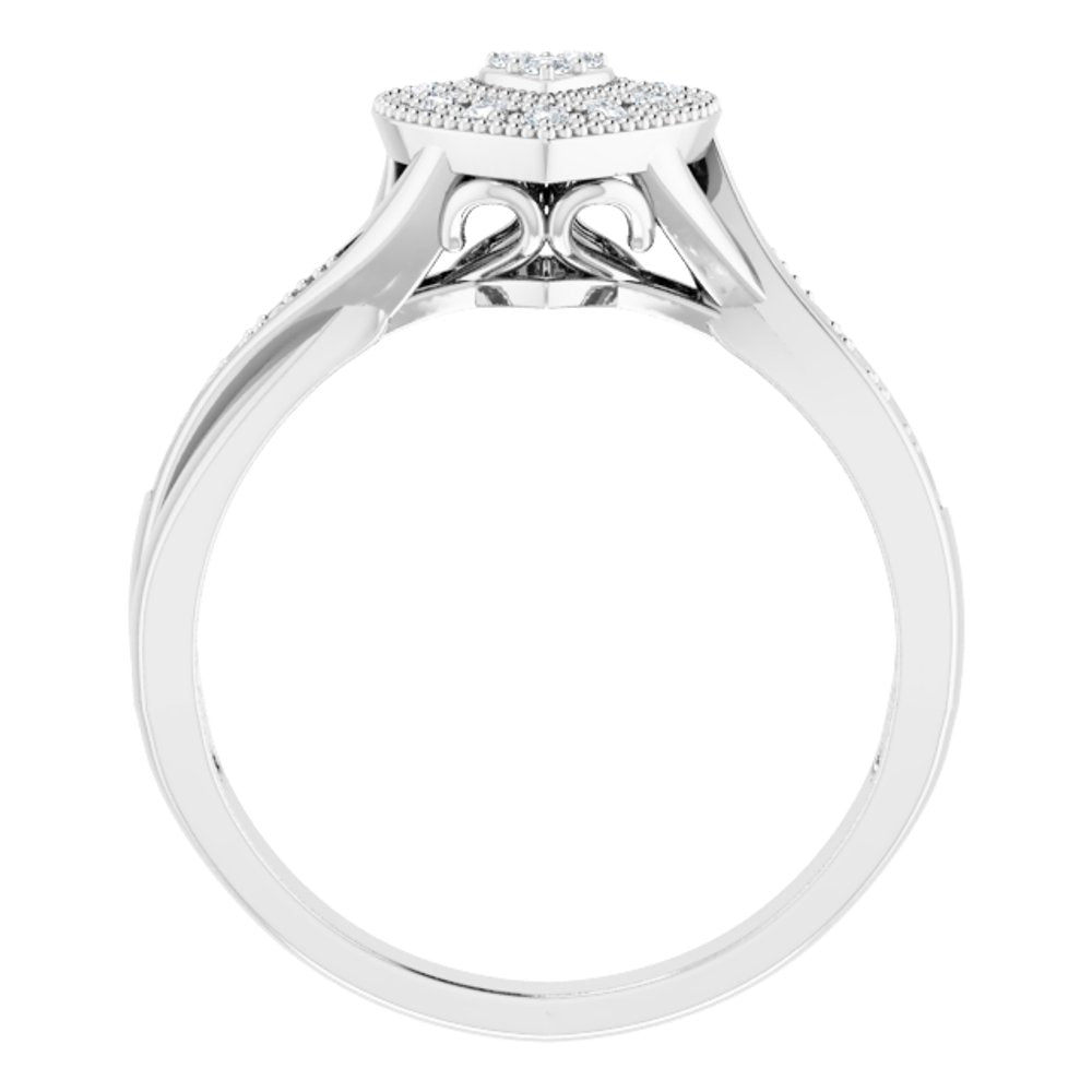 Sterling Silver Imitation White Cubic Zirconia Heart Ring
