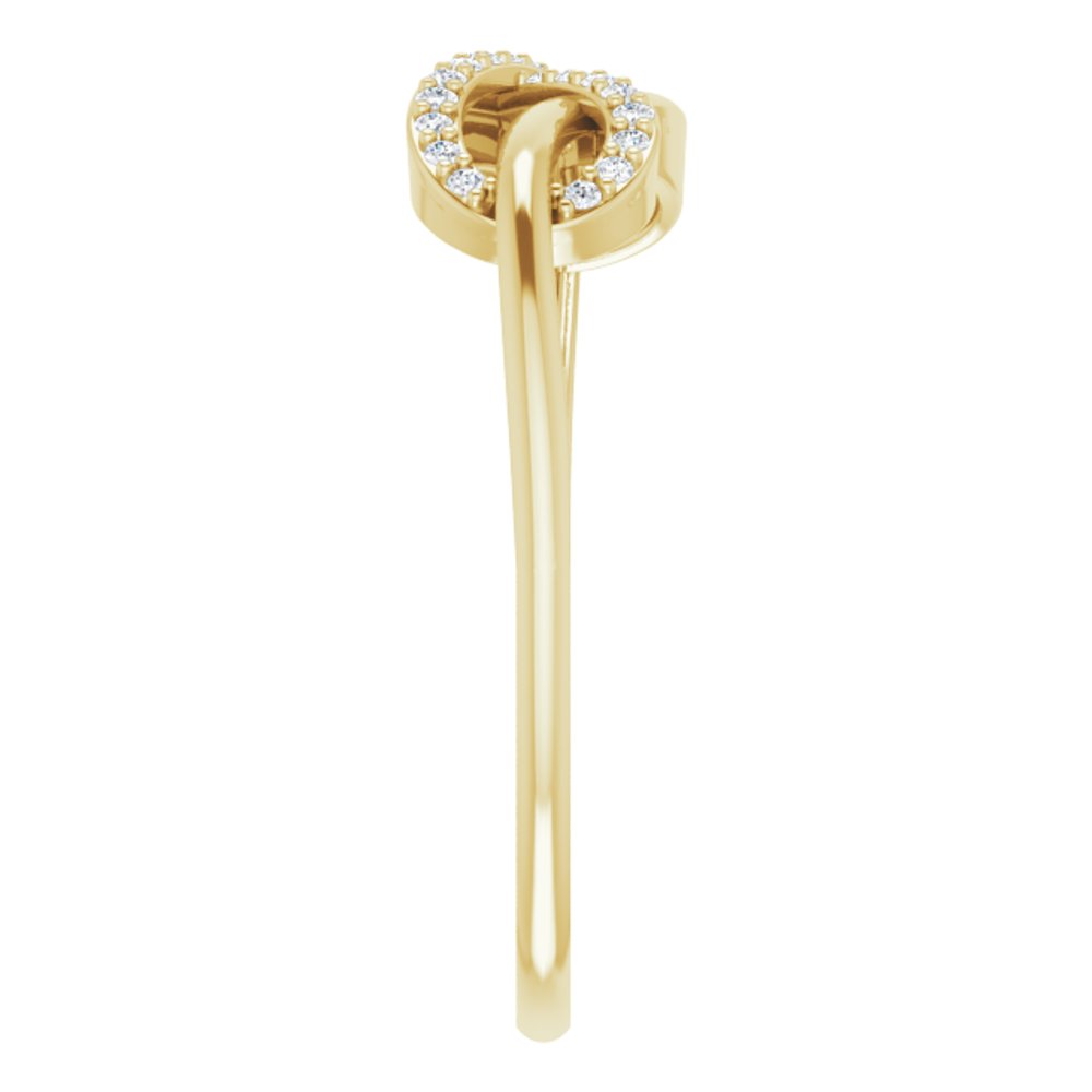 14K Yellow Gold 1/10 CTW Natural Diamond Infinity-Inspired Ring