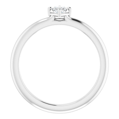 14K White 1/6 CTW Natural Diamond Solitaire Ring