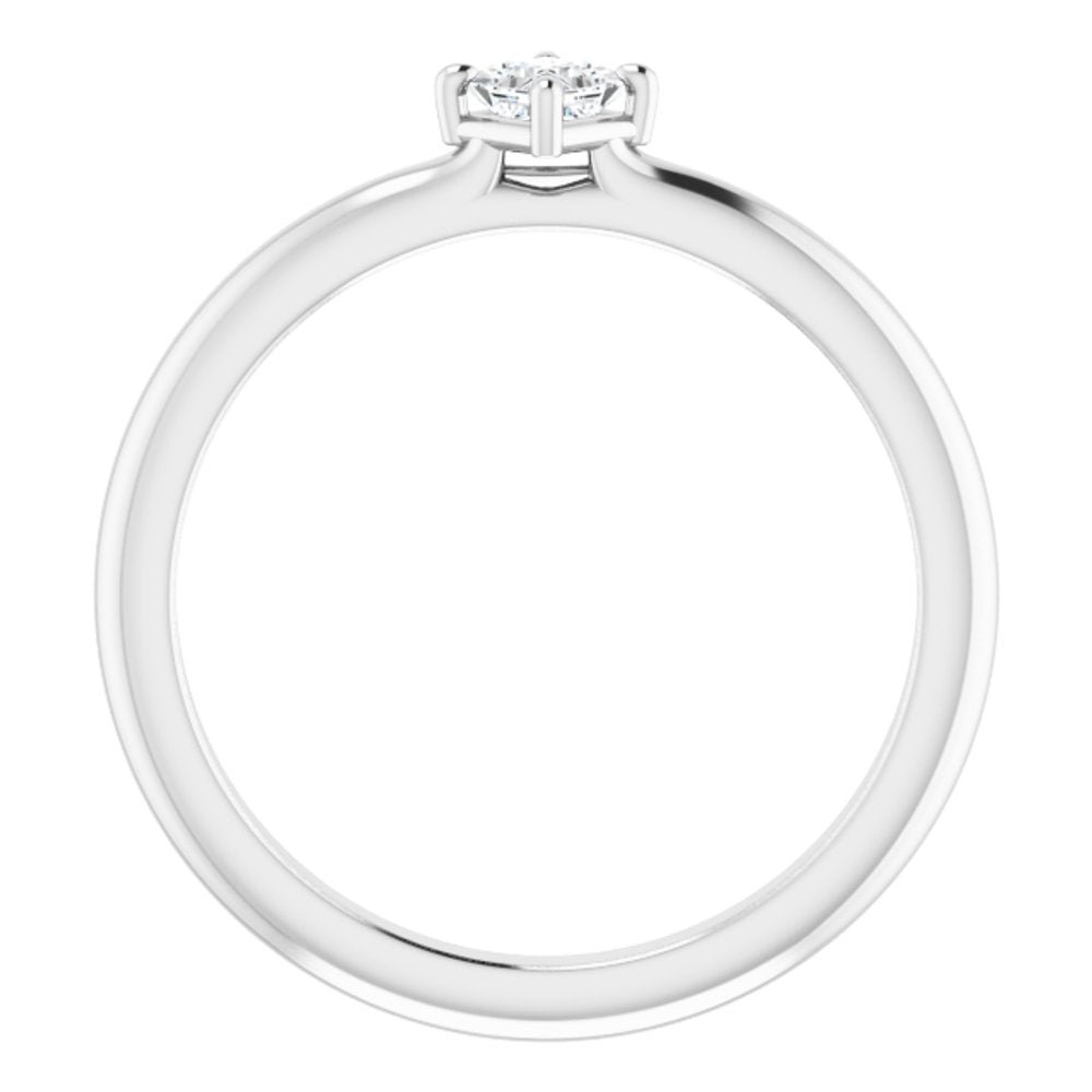 14K White Gold 1/6 CTW Natural Diamond Solitaire Ring