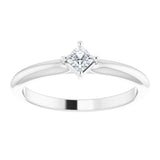 14K White 1/6 CTW Natural Diamond Solitaire Ring