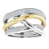 14K White/Yellow 1/3 CTW Natural Diamond Criss-Cross Ring