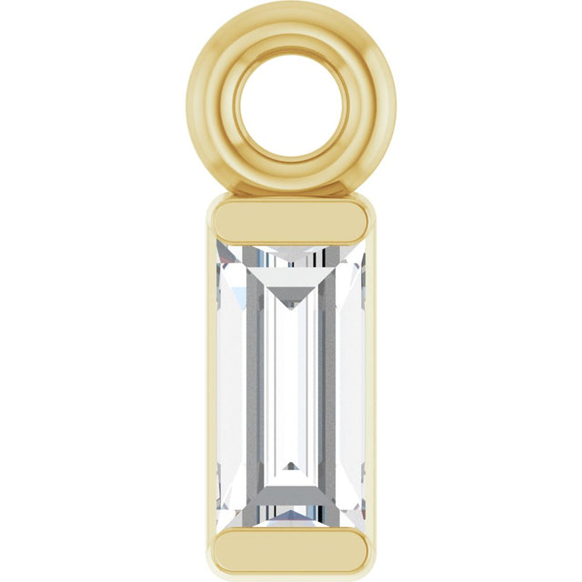 14K Yellow .04 CT Lab-Grown Diamond Dangle