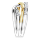 14K White/Yellow 1/3 CTW Natural Diamond Criss-Cross Ring