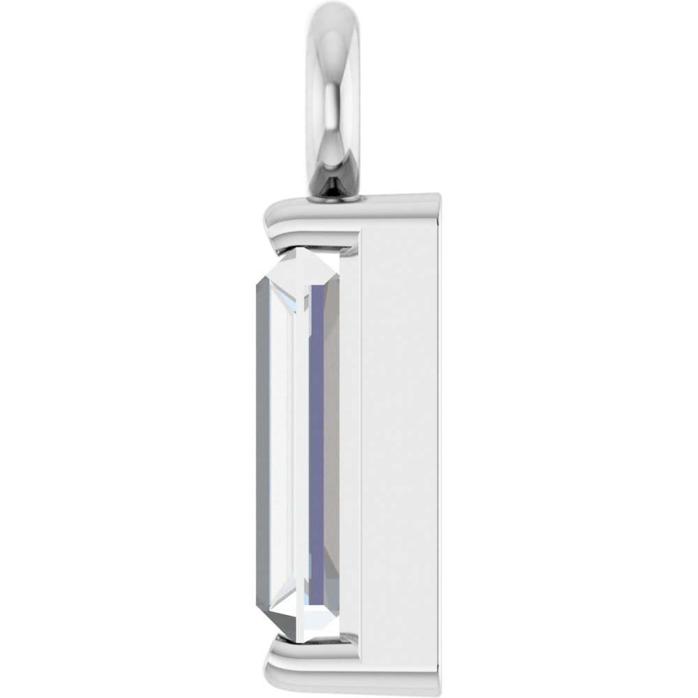 14K White 1/10 CT Lab-Grown Diamond Dangle