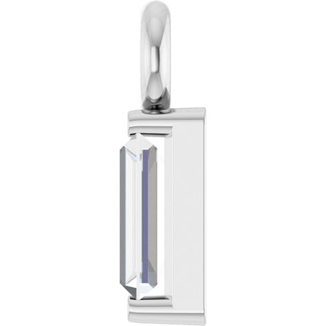 14K White .06 CT Natural Diamond Dangle