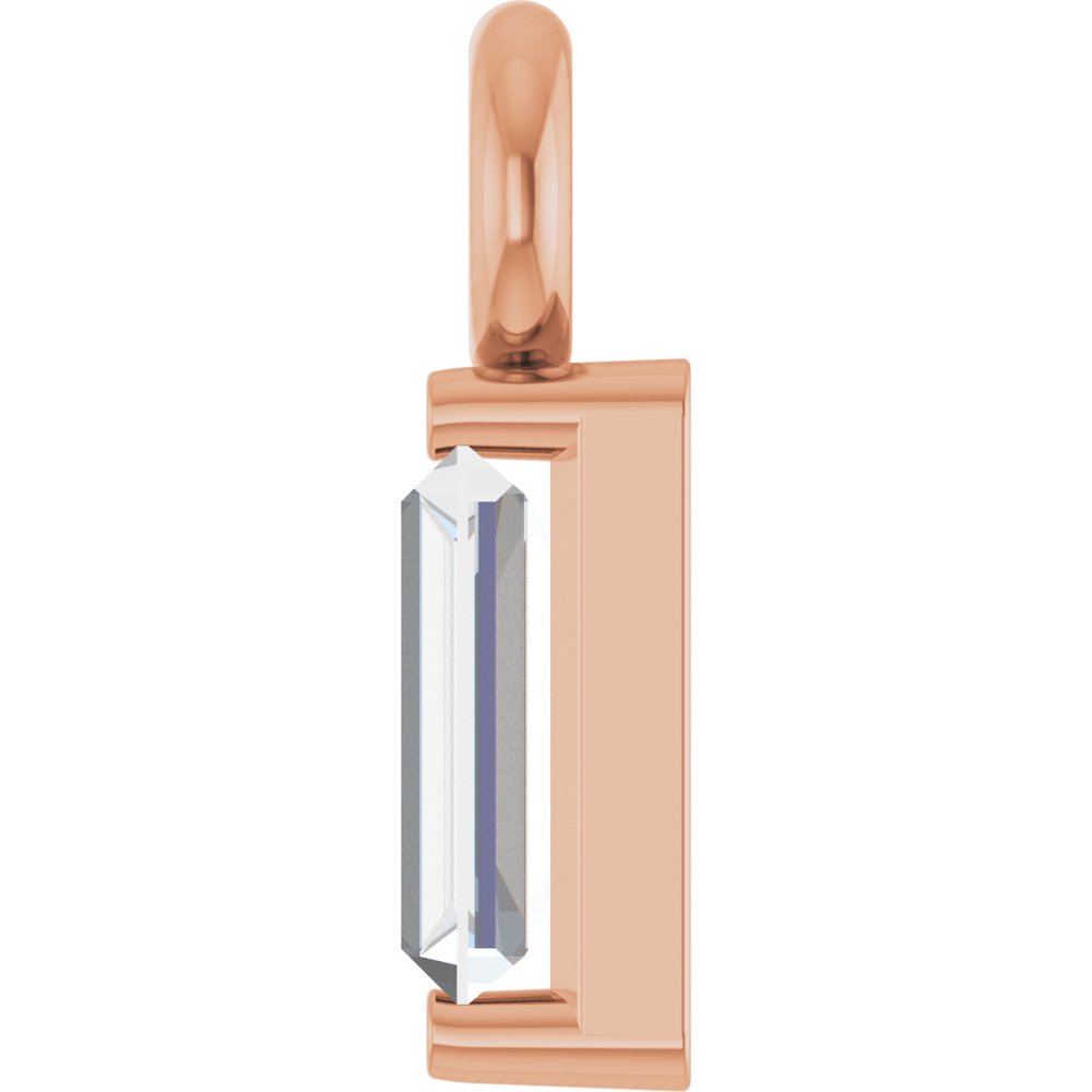 14K Rose .04 CT Lab-Grown Diamond Dangle