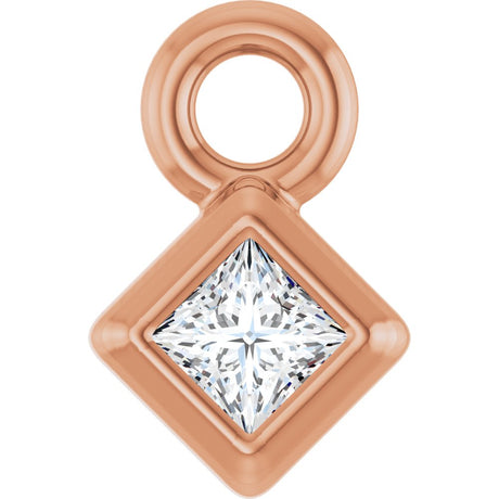 14K Rose .025 CT Natural Diamond Dangle