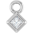 14K White .025 CT Lab-Grown Diamond Dangle