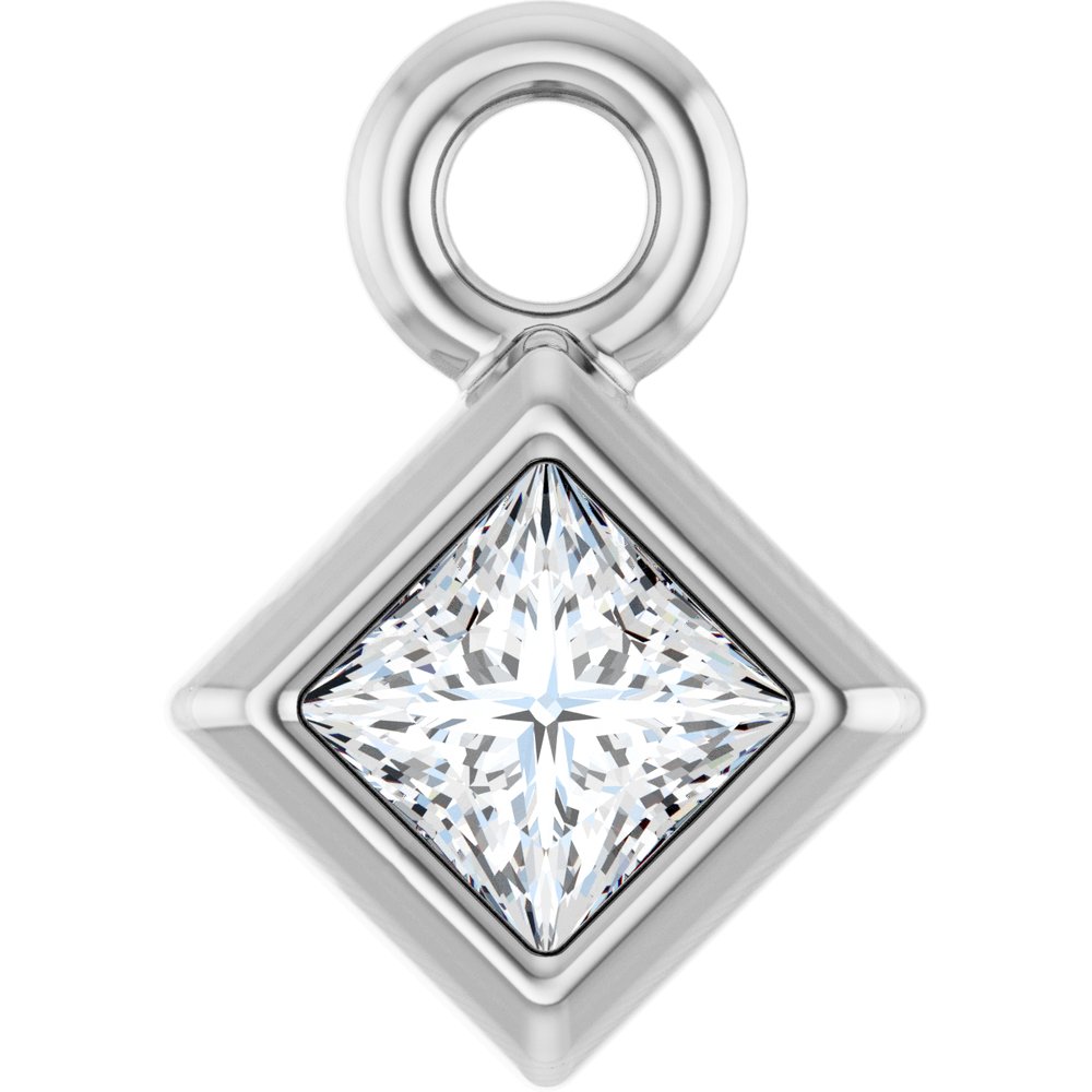 14K White .05 CT Natural Diamond Dangle