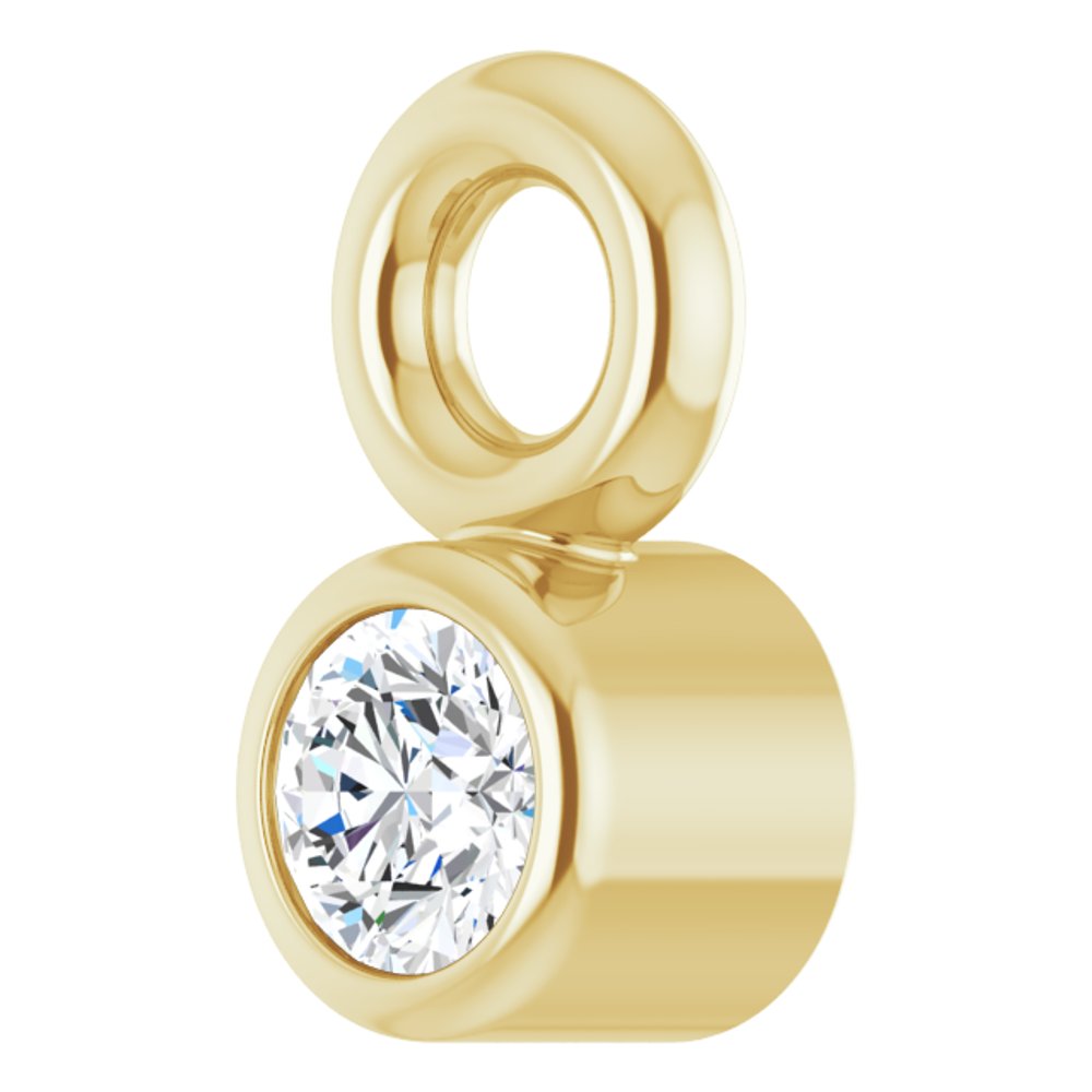 14K Yellow .015 CT Lab-Grown Diamond Bezel-Set Dangle