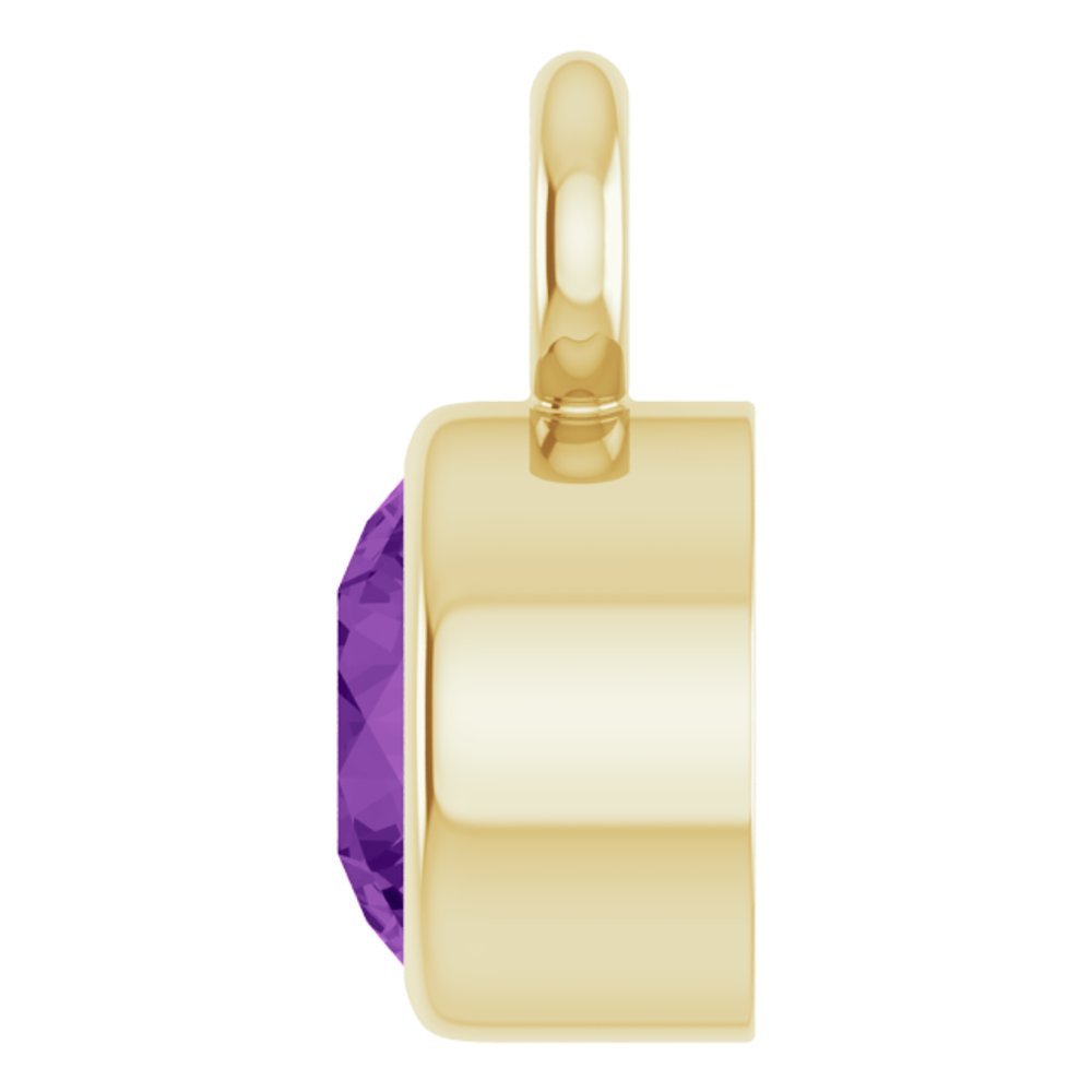 14K Yellow Natural Amethyst Dangle