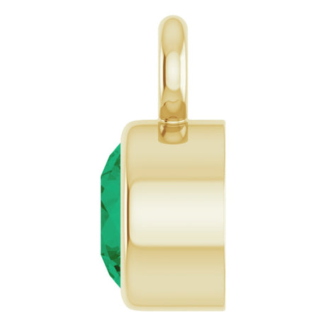 14K Yellow Natural Emerald Dangle