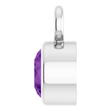 14K White Natural Amethyst Dangle