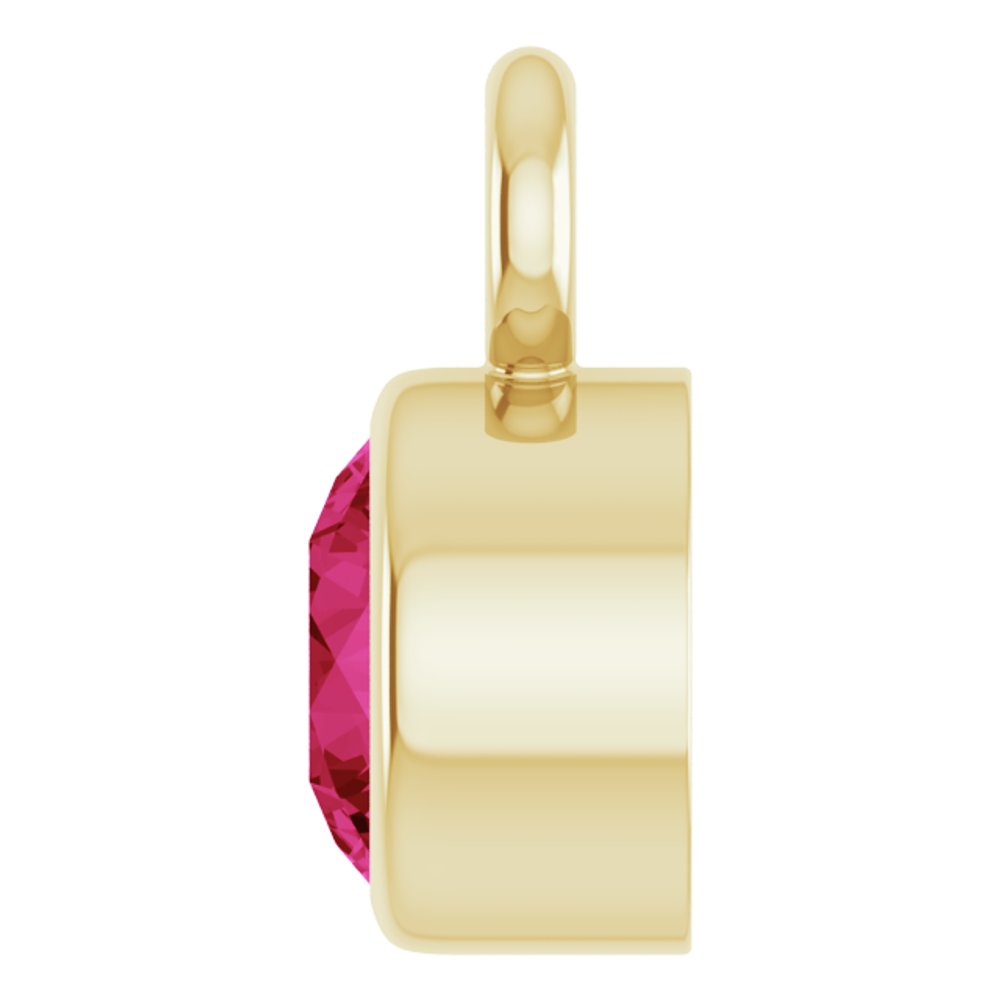 14K Yellow Lab-Grown Ruby Dangle