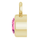 14K Yellow Natural Pink Tourmaline Dangle