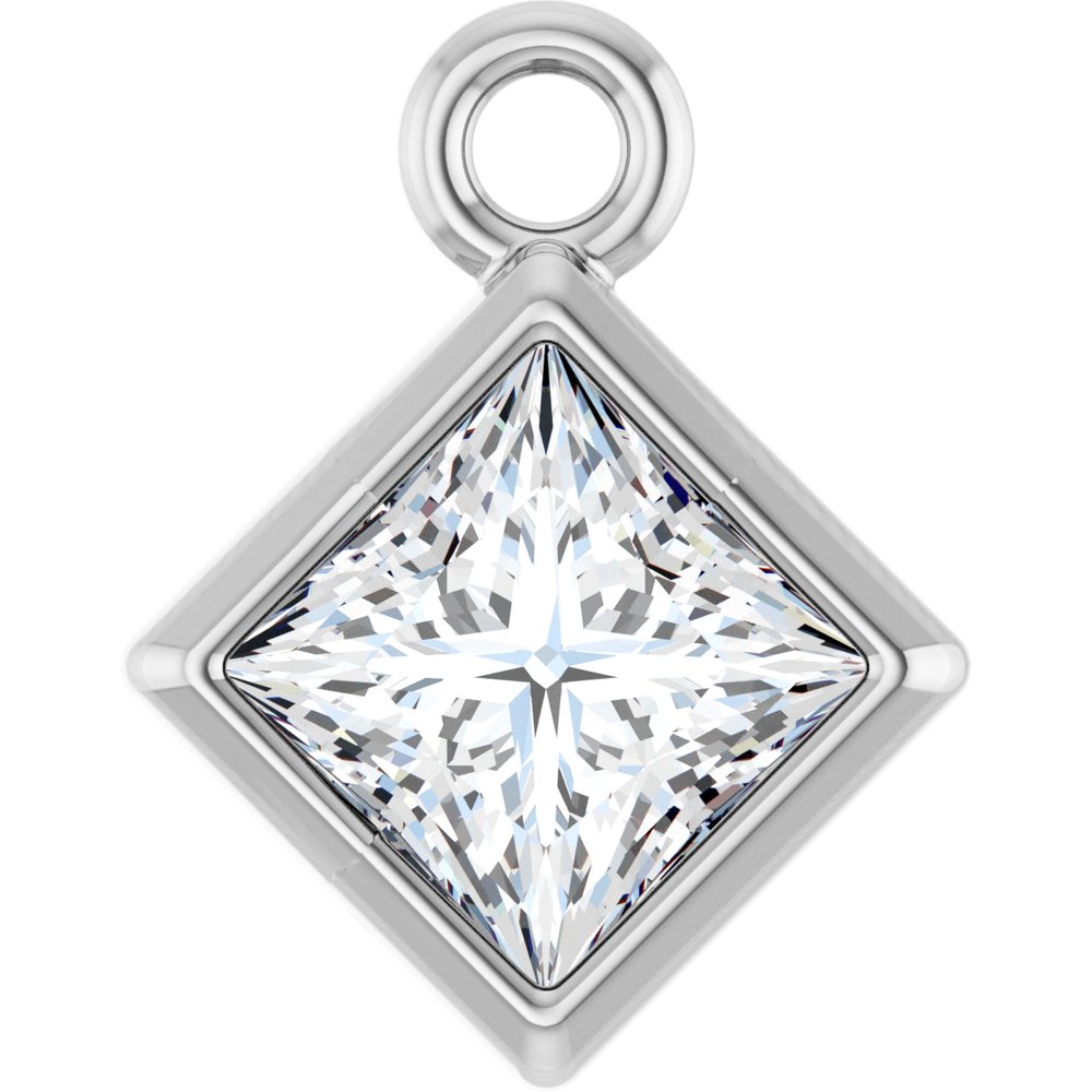 14K White 1/4 CT Natural Diamond Dangle