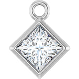 14K White 1/4 CT Natural Diamond Dangle