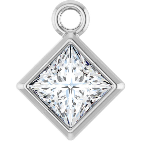 14K White 1/4 CT Natural Diamond Dangle