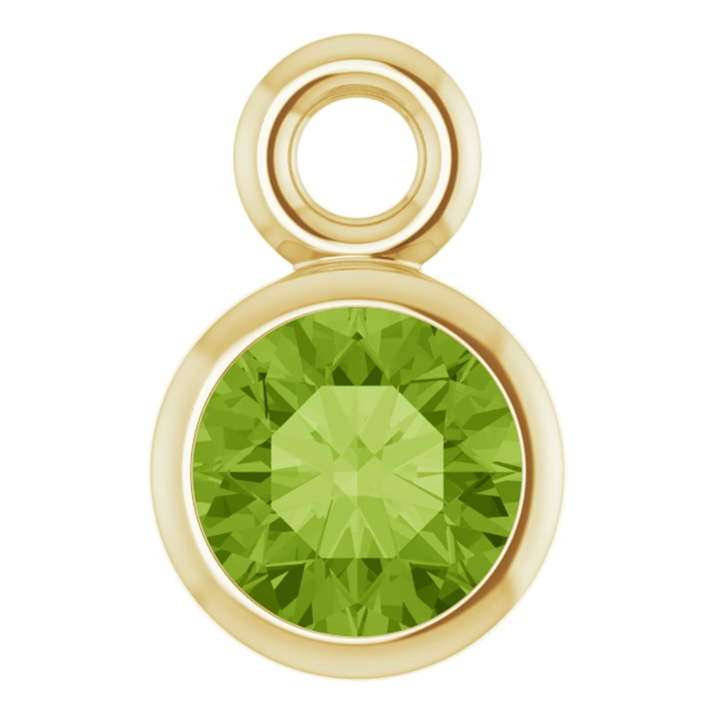 14K Yellow Natural Peridot Dangle