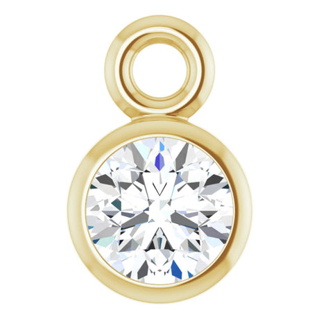 14K Yellow 1/10 CT Lab-Grown Diamond Dangle