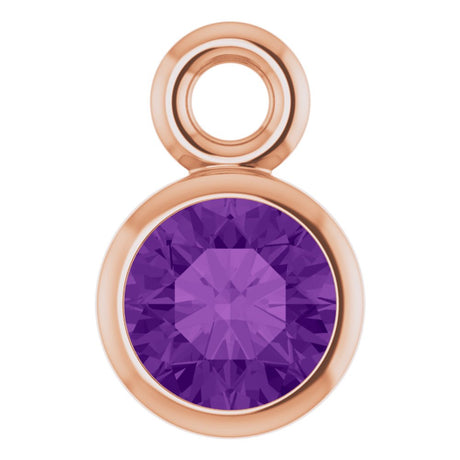 14K Rose Natural Amethyst Dangle