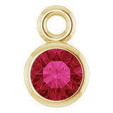 14K Yellow Lab-Grown Ruby Dangle