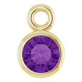 14K Yellow Natural Amethyst Dangle