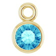 14K Yellow Natural Blue Zircon Dangle